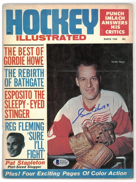Gordie Howe Autographed 1968 Hockey Illustrated