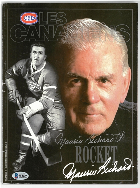 Maurice Richard Autographed Canadiens Magazine
