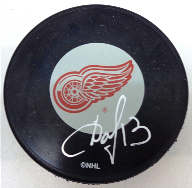 Pavel Datsyuk Vintage Autographed Red Wings Puck