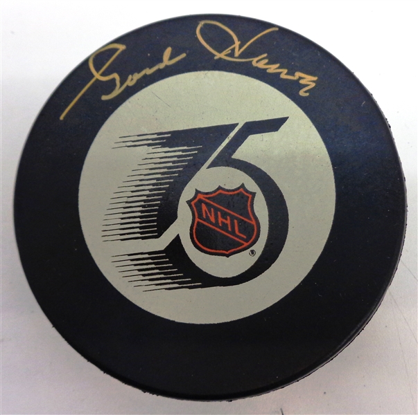 Gordie Howe Autographed NHL 75 Game Puck