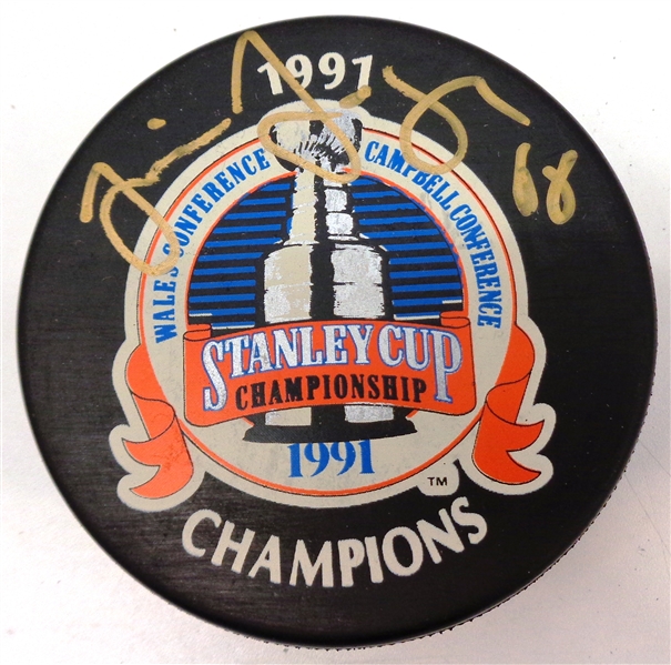 Jaromir Jagr Autographed 91 Stanley Cup Puck