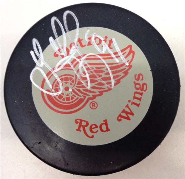 Sergei Fedorov Autographed Red Wings Puck