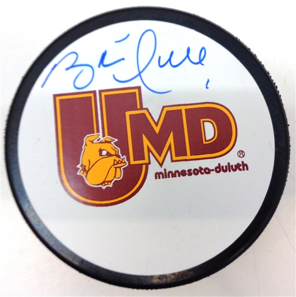 Brett Hull Autographed U of Minnesota Puck