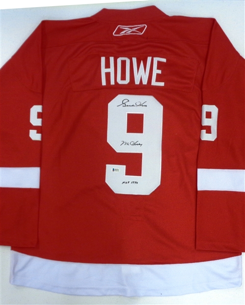 Gordie Howe Autographed Red Wings Jersey w/ Mr. Hockey & HOF