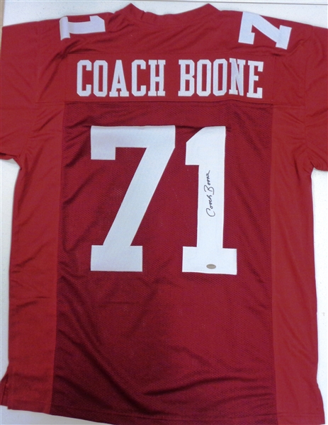 Coach Herman Boone Signed Maroon Throwback Custom Football Jersey