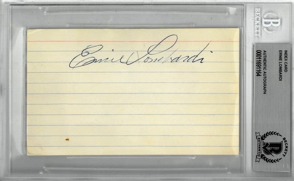 Ernie Lombardi Autographed 3x5 Index Card