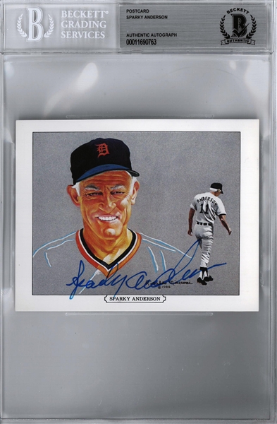 Sparky Anderson Autographed 1984 Wave Postcard
