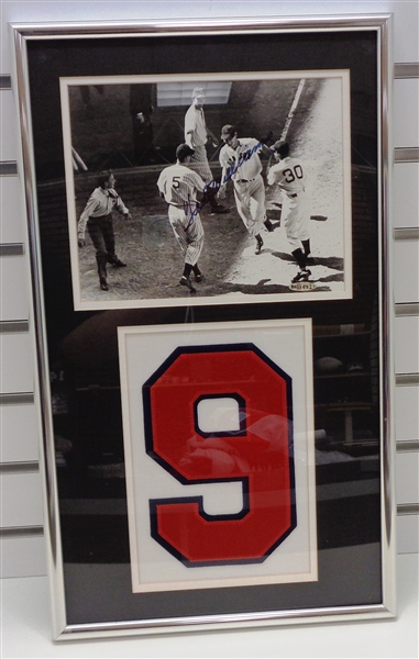 Ted Williams Autographed Framed 8x10 w/ Number