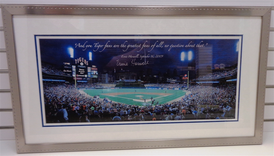 Ernie Harwell Autographed Framed Panoramic 