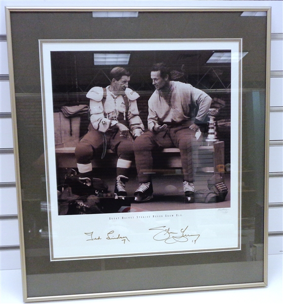 Steve Yzerman & Ted Lindsay Autographed Framed Photo