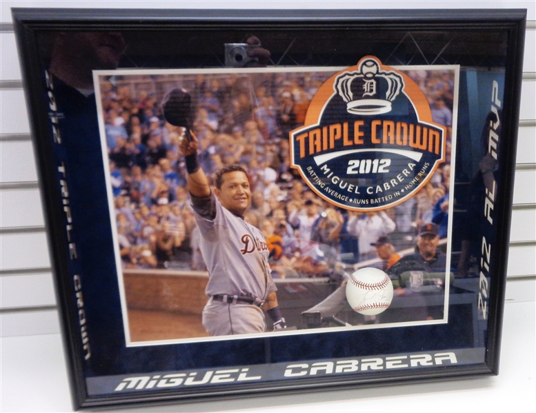 Miguel Cabrera Autographed Baseball Shadowbox (Pick up Only)