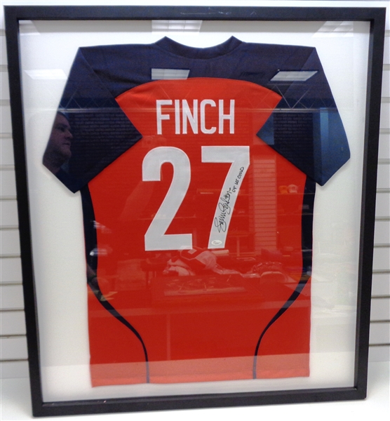 Jennie Finch Autographed Framed Jersey (local pick up only)