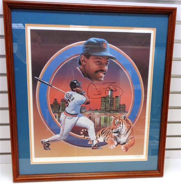 Cecil Fielder Autographed Framed Lithograph #45/151 (local pick up only)