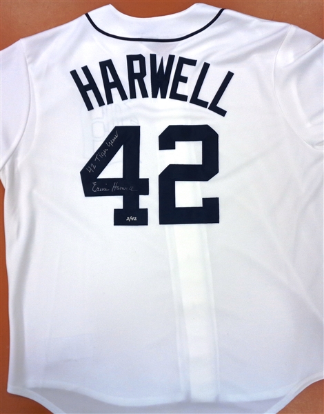 Ernie Harwell Autographed L/E Jersey w/ 42 Tiger Years