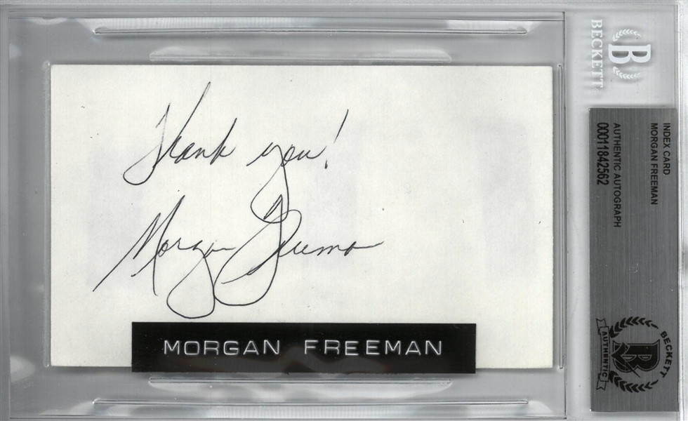 Morgan Freeman Autographed 3x5 Cut