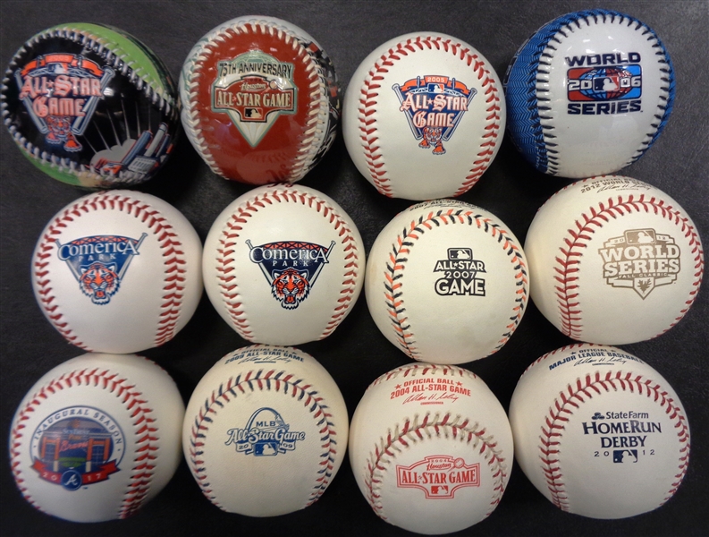 Lot of 12 Unsigned Specialty Baseballs