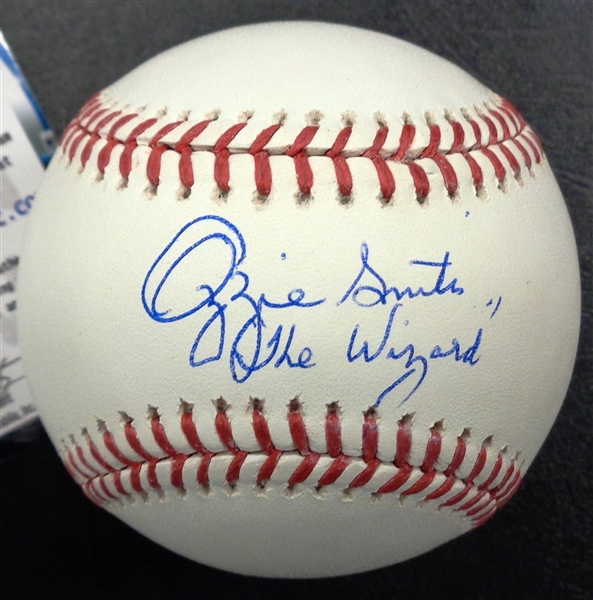 Ozzie Smith Signed Official MLB Baseball w/The Wizard