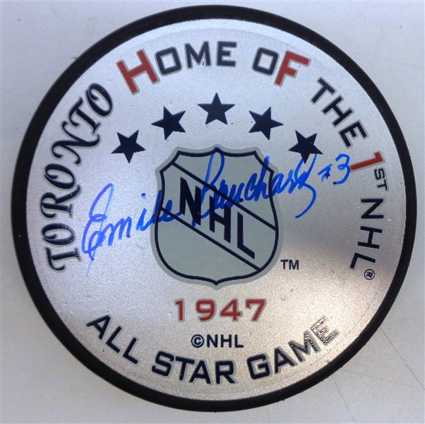 Emile Bouchard Autographed 1st NHL All Star Game Puck