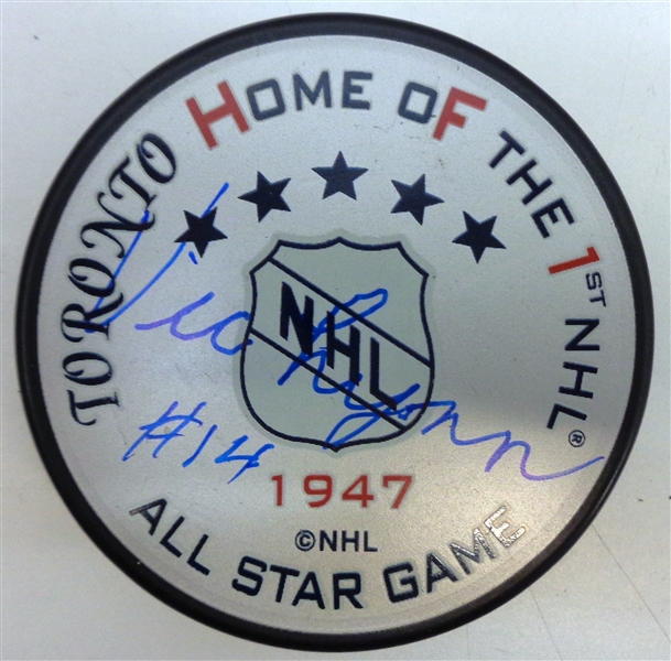 Vic Lynn Autographed 1st NHL All Star Game Puck