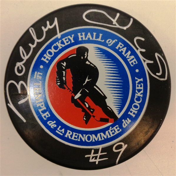 Bobby Hull Autographed HOF Logo Puck