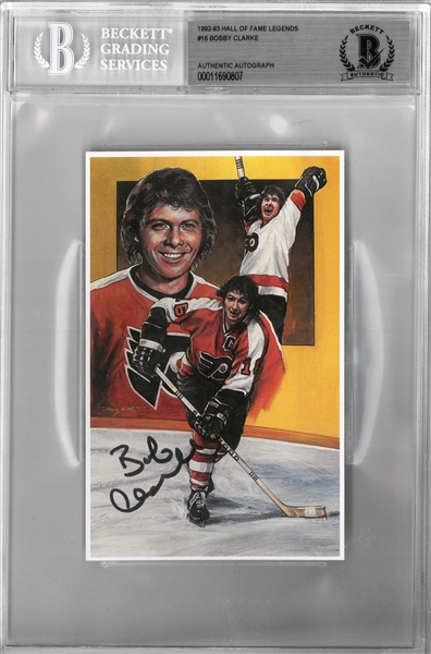 Bobby Clarke Autographed Legends of Hockey Card