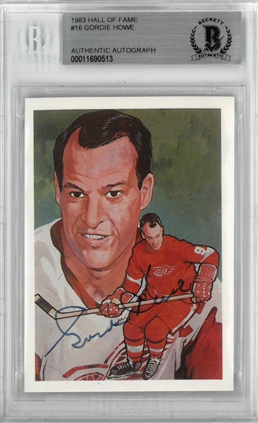 Gordie Howe Autographed 1983 Cartophilium Hockey Hall of Fame Card