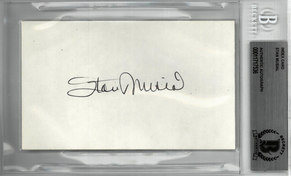 Stan Musial Autographed 3x5 Index Card