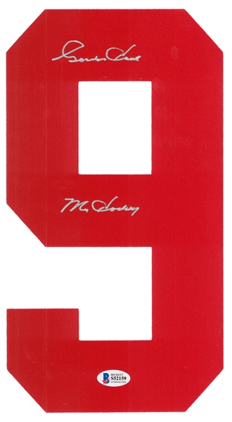 Gordie Howe Autographed Red Wings Jersey Number w/ Mr Hockey
