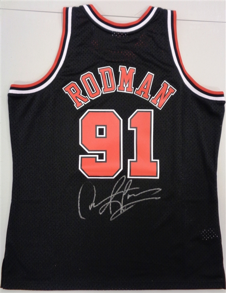 Dennis Rodman Autographed Bulls Swingman Jersey