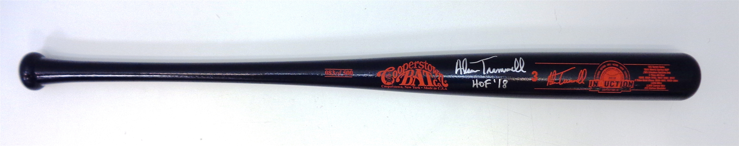 Alan Trammell Autographed L/E Cooperstown Induction Bat