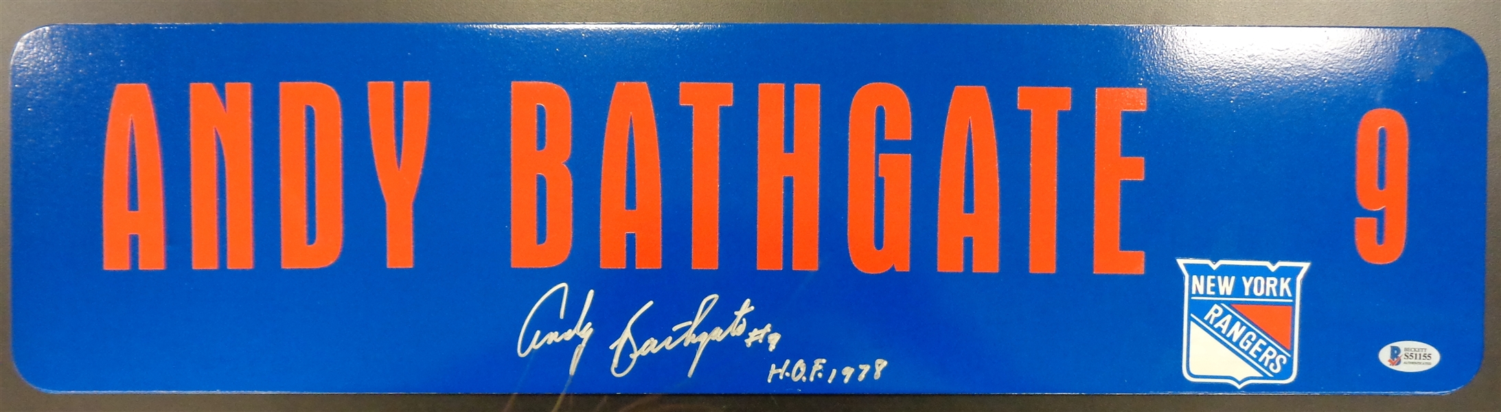 Andy Bathgate Autographed Custom 24x6 Metal Sign