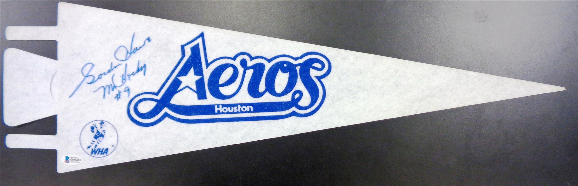 Gordie Howe Autographed Houston Aeros Pennant