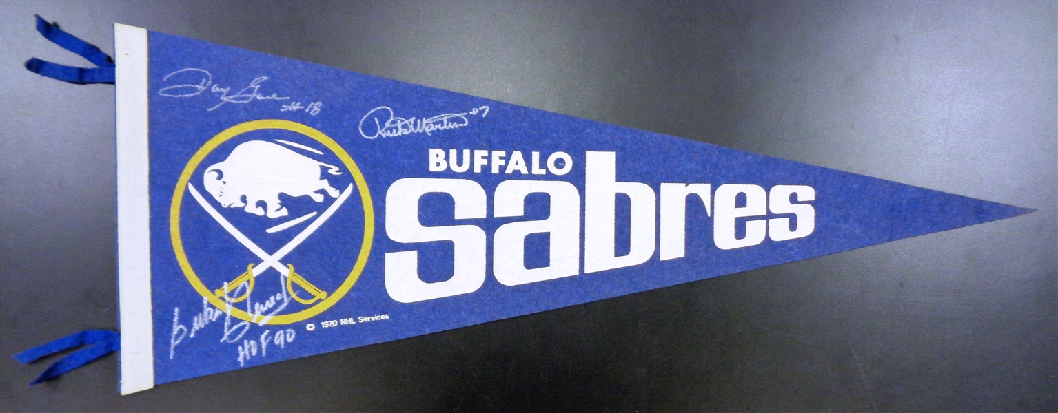 Gare/Martin/Perreault Autographed Sabres Pennant