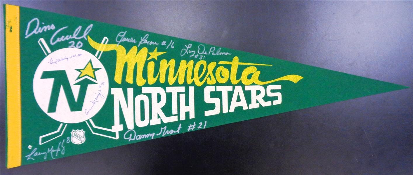 North Stars Pennant Autographed by 7 Players