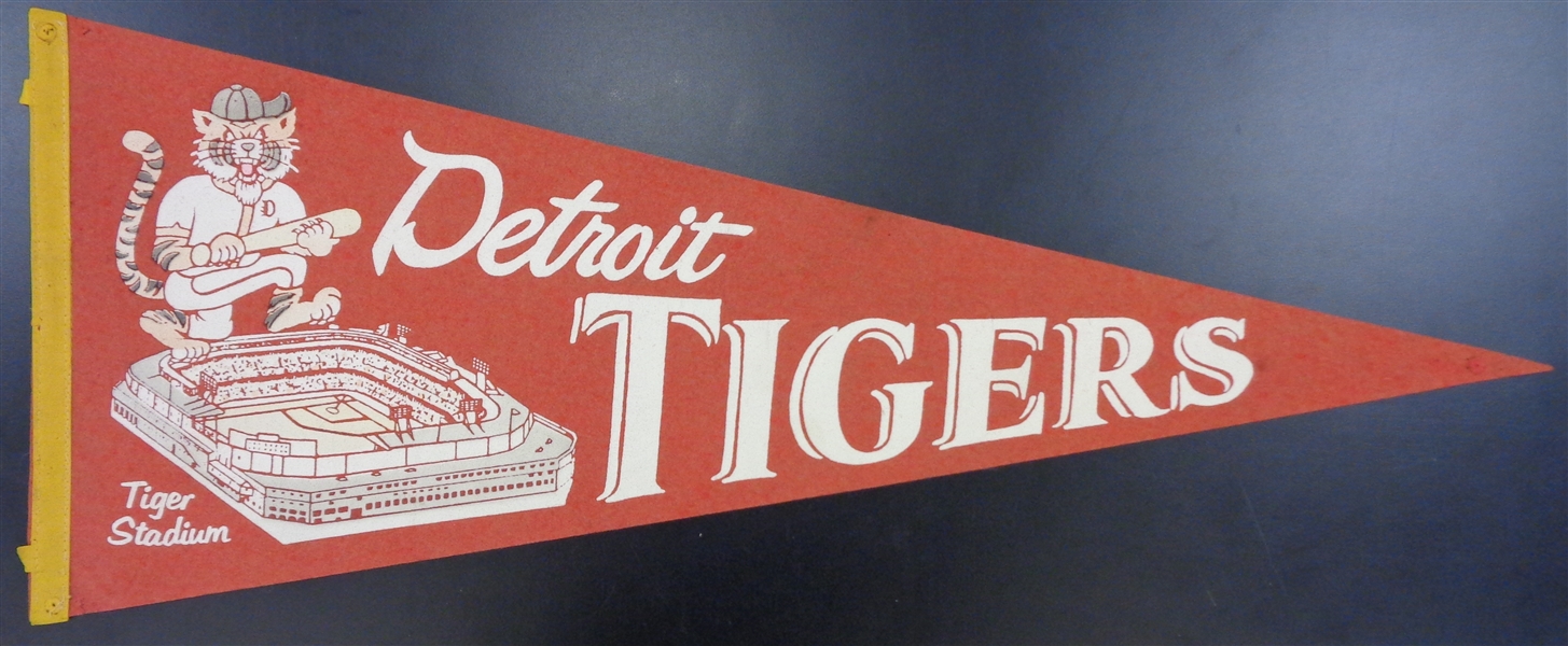 Detroit Tigers 1960s Tiger Stadium Red Pennant