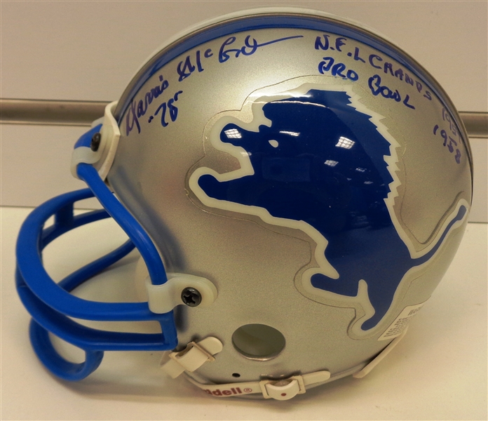 Darris McCord Autographed Lions Mini Helmet