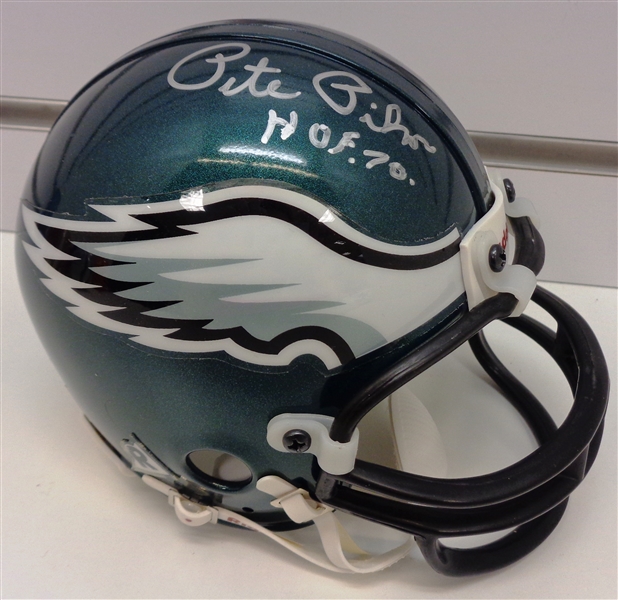 Pete Pihos Autographed Eagles Mini Helmet