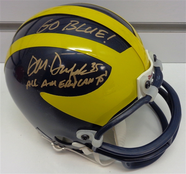 Dan Dufek Autographed Michigan Mini Helmet