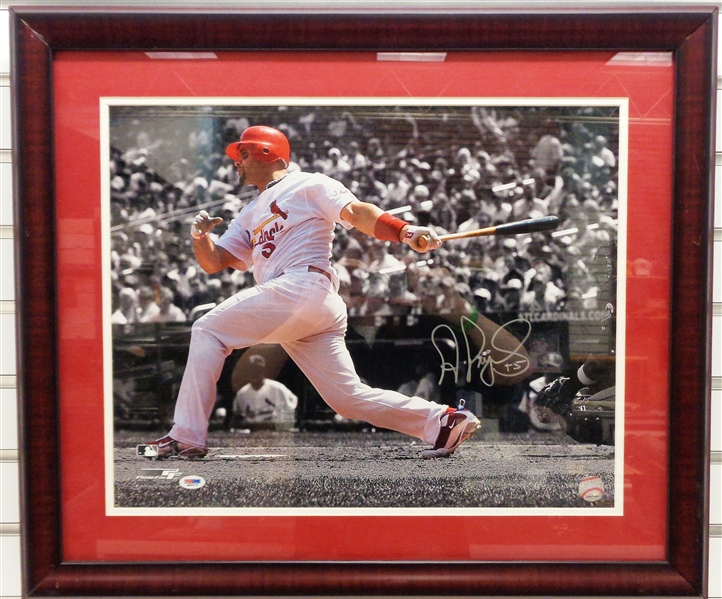 Albert Pujols Autographed Framed 16x20 Photo (Pick up Only)