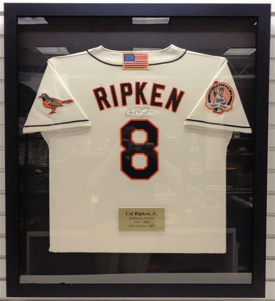 Cal Ripken, Jr Autographed Framed Jersey (pick up only)