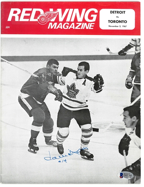 Dave Keon Autographed 1967 Red Wings Program