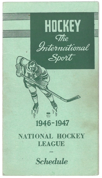 1946/47 NHL Schedule - Gordie Howes Rookie Season