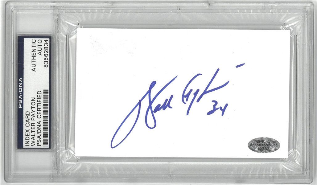Walter Payton Autographed 3x5 Index Card