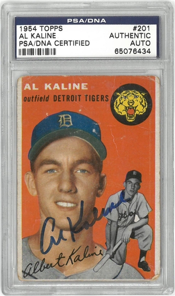 Al Kaline Autographed 1954 Topps Rookie Card