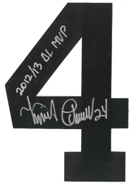Miguel Cabrera Autographed Tigers Jersey Number w/ 2012/13 AL MVP