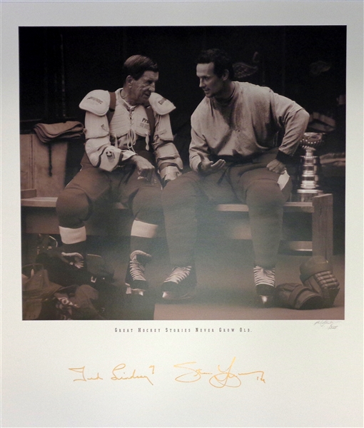 Ted Lindsay and Steve Yzerman 16x20 Autographed Photo
