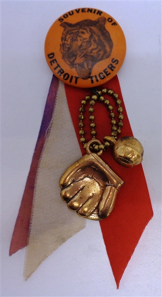 Detroit Tigers Ca. 1935 Pin and Ribbon