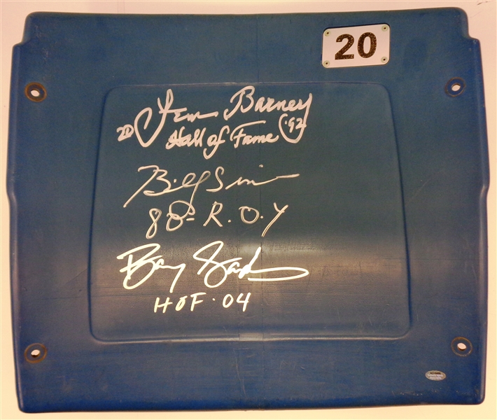 Pontiac Silverdome #20 Seatback Signed by Barney/Sims/Sanders