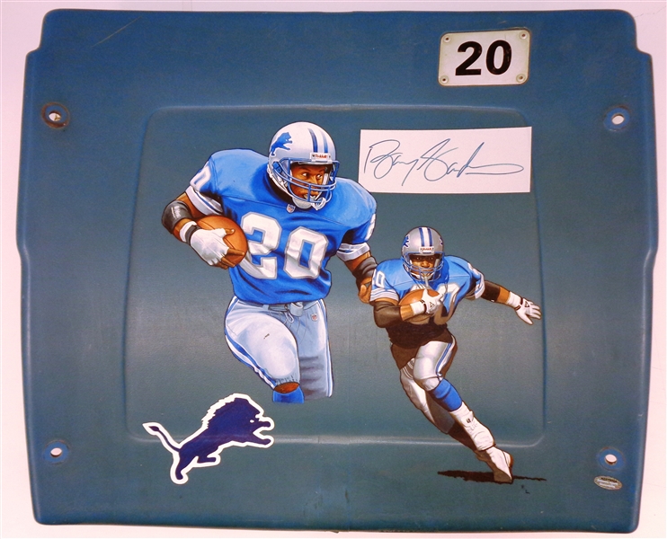 Barry Sanders Autographed Hand Painted Silverdome Seat Back