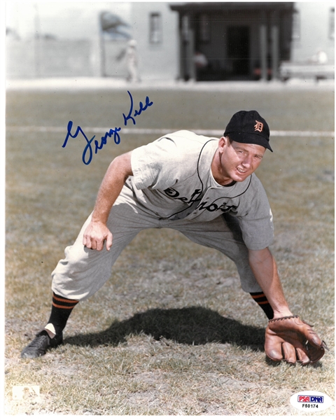 George Kell Autographed 8x10 Photo - Fielding